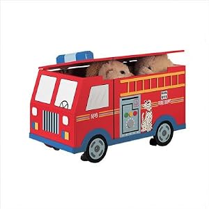 Wings and Wheels Fire Engine Trunk on Wheels Toy Box