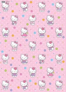 Hello Kitty - Giftwrap (2 sheets folded) and tags (2)