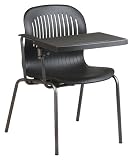 Office Star Deluxe Chair with Titanium Finish Frame and Notebook Tray, Titanium