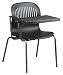 Office Star Deluxe Chair with Titanium Finish Frame and Notebook Tray, Titanium