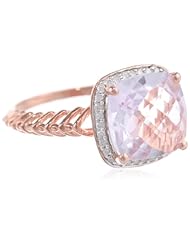 Sterling Silver Gemstone and Diamond Ring (0.16 cttw, G-H Color, I2-I3 Clarity), Size 7