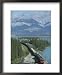 Canadian National Railways Goods Train Along Athabasca River, Jasper National Park, R...