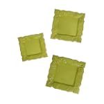 ARTEflorum SQLPG-3 Square Maple Leaf Plate in Green - Set of 3