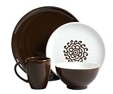 Waechtersbach Freestyle Tropical Burst Chocolate 16-Piece Dinnerware Set, Service for 4