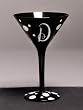 Personalitini - Monogram Black Polka Dot Martini Glass - D