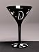Personalitini - Monogram Black Polka Dot Martini Glass - D