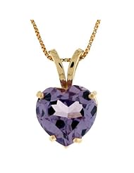 14k Gold Love Heart Birthstone Pendant