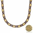 MARCEL DRUCKER Stylish Necklace With 0.76ctw Genuine Topazes Well Made in 24K Yellow Gold foil and Titanium. Total item weight 44.7g Length 16.5in