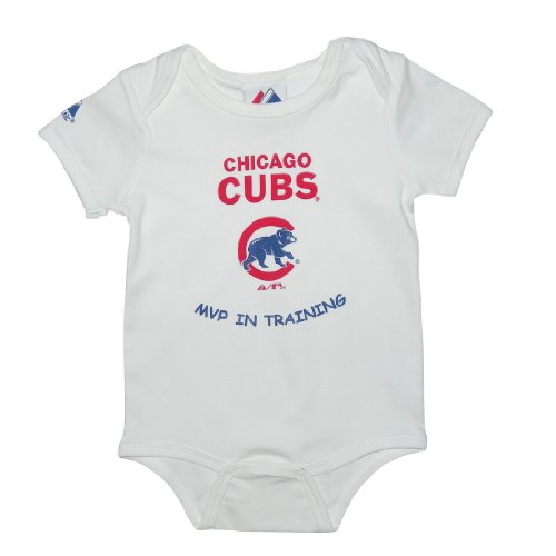 Authentic MLB Chicago Cubs Baby / Infant One-Piece Bodysuit / Romper / Onesie - White (Size: 24)