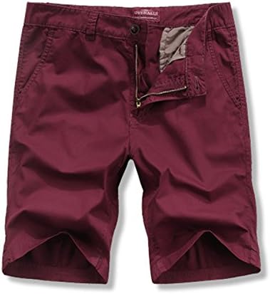 Donyan Mens Summer Cotton Short Pants Military Outdoor Wear Lightweight(Wine Red,38)