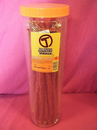 Tillamook Country Smoker 13 Inch Teriyaki Beef Sticks 24 count jar 1.4 pounds