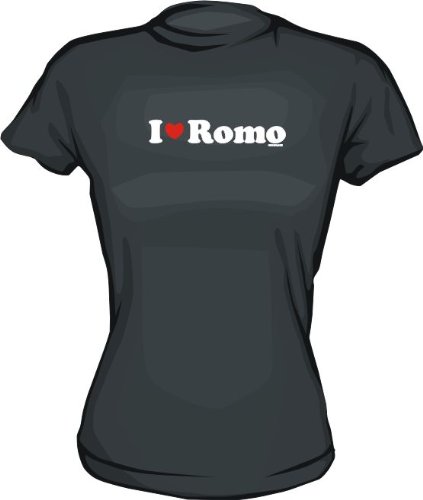 I Heart (Love) Romo Women's Tee Shirt Medium-Black Babydoll
