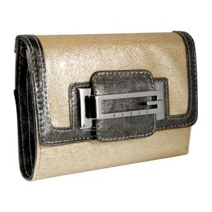Buy Ladies Camden Shiny Stone Multi Synthetic Leather Tri-Fold Wallet: Stone Multi Tri-Fold by GUESS