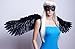 FashionWings (TM Adults' Black Wide Spread Costume Feather Angel Wings, Halo & Mask