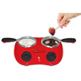 Total Chef CM20G Deluxe Chocolatiere Electric Fondue with Two Melting Pots
