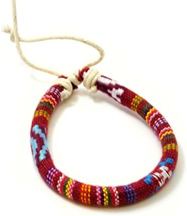 You Accessorize Woven Cotton Red Orange Tribal Friendship Adjustable Bracelet