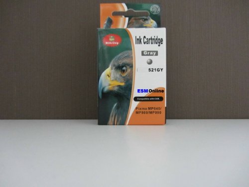 Druckerpatrone für Canon Pixma mp980 mp990 grau CLI521GY mit CHIP (Ersatz CLI521GY) grau (10,5ml)