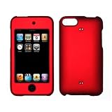 Premium Red Rubberized Snap-On Cover Hard Case Cell Phone Protector for Apple iPod Touch 2nd Generation [Accessory Export Brand Packaging]