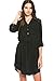 Womens Casual Summer Drawstring Belted Adjustable Sleeve Shirt Dress with Pocket