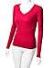 Doublju Womens Long Sleeve V Neck Thermal Tee Shirts