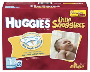 Huggies Little Snugglers Diapers - Size 1 (168 Count)