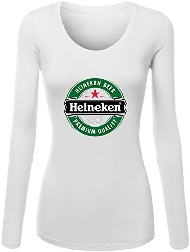 Yangshan Lin Heineken Logo women's Crew Neck Tee shirt White Large