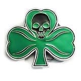 SKULL CLOVER Belt Buckle Shamrock Irish Hooligan