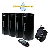 Audio Unlimited SPK-VELO-4KIT2 Premium 900MHz Wireless Indoor/Outdoor 4 Speaker System with Remote and Dual Power Transmitter (Black)