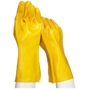 West Chester 1047Y Cotton Glove, Chemical Resistant, Gauntlet Cuff, 14.31" Length, Large (Pack of 12 Pairs)