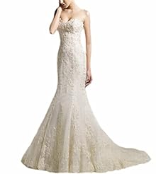 Sexy Sweetheart Beaded Open-Back Lace Backless 2015 Mermaid  Dress