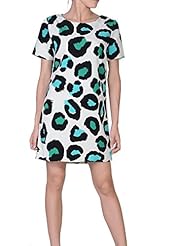 Leopard Print Above the Knee Chiffon Short Sleeves Party Dress 