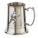 Review Sterling & Classic  / Rugby Player Stainless Steel and English Pewter Tankard