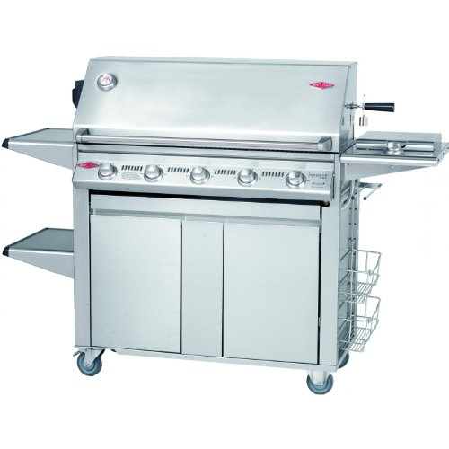 Beefeater Signature Premium 5 Burner Natural Gas Grill On Cabinet Trolley Cart W Shelves