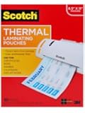 Scotch Thermal Laminating Pouches, 8.9 x 11.4-Inches, 3 mil thick, 100-Pack (TP3854-100)