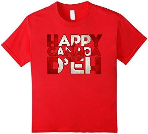 Kids Happy Canada D'eh (Day) T-Shirt 12 Red