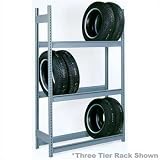 Lyon DD68496 2 Tier Truck Tire Rack Add-On, 96 Width x 18 Depth x 84 Height, 1550 lbs Capacity, Dove Gray