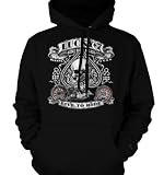 Lucky Seven, Live To Ride Motorcycle Mens Sweatshirt, Spade Skull Chopper Design Mens Pullover Hoodie