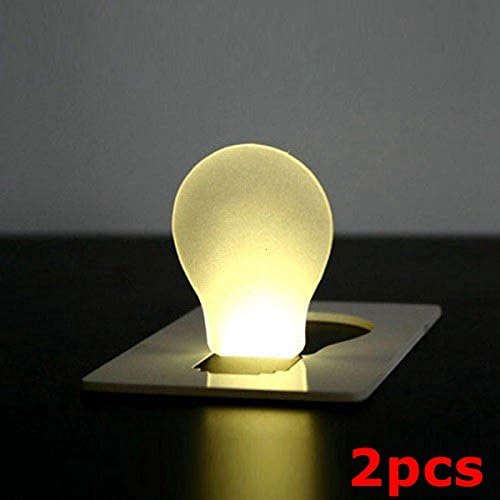 2pcs Portable LED Card Light Pocket Lamp Purse Wallet Emergency Light