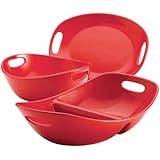 Rachael Ray Stoneware 3-Piece Serveware Set, Red