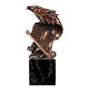 Eagle with American Flag Marble Base Statue, 10 inches H