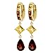 14k Solid Gold Garnet & Citrine Dangle title=