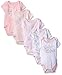 Calvin Klein Baby-Girls 5 Pack Bodysuit Printed and Solid, Pink/White, 0-3 Months