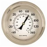 Chaney Instrument 8-Inch Brushed Nickel Porthole Thermometer
