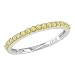 10K White Gold 1.5mm Round Yellow Sapphire-Accented Ring