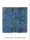 Art print 'Nympheas Bleus' by Claude Monet - image size w 24 cm x h 30 cm