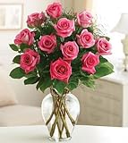 Same Day Flower Delivery Premium 12 Long-Stem Pink Roses