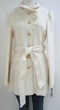 Bebe Ruffle Wool Coat, Jacket, Ivory,x Large, 167bb