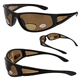 Ragged Bronze Polarized Bifocal Sunglasses Magnifier Readers 1.50