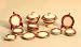 Miniature Porcelaine Red and Gold Dinner Set