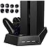 PS4 Vertical Stand with Cooling Fan Charger, Kootek&reg; Multifunctional PlayStation 4 Console Cooler Dualshock 4 Controllers Charging Station with Dual Charger Ports and USB HUB